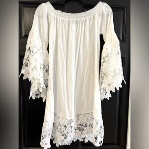 Muche Et Muchette white Bridal Shower bachelorette or beach  dress Size S/M